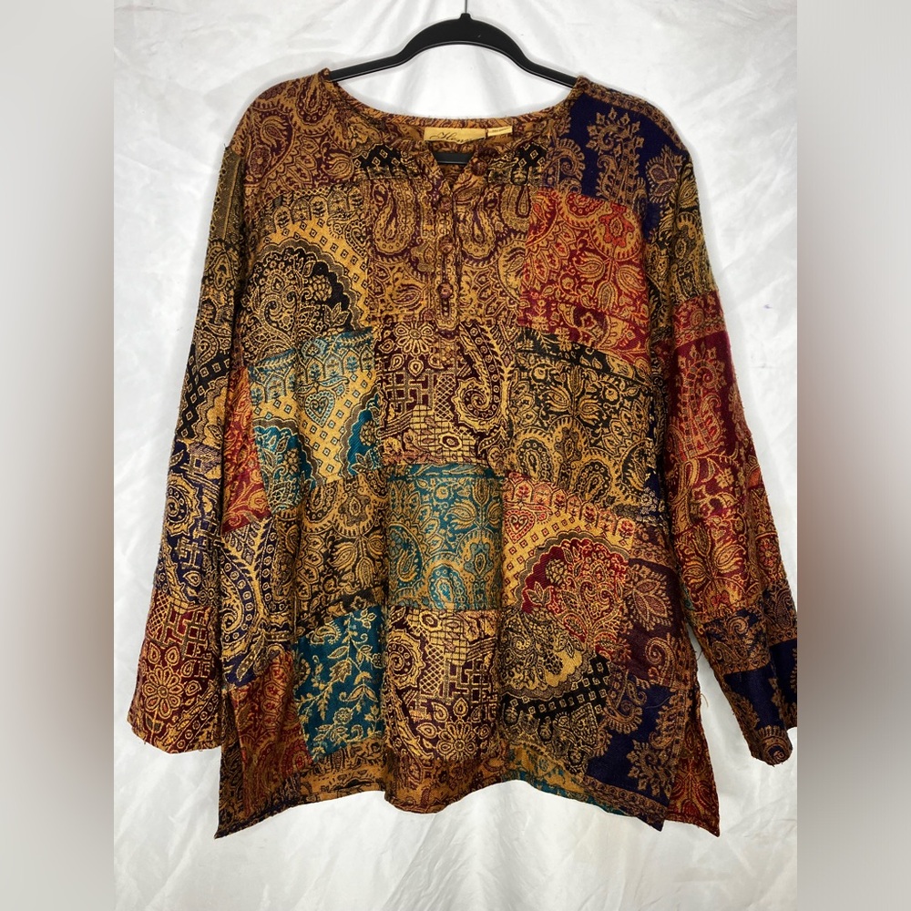 Henna VTG patchwork paisley top